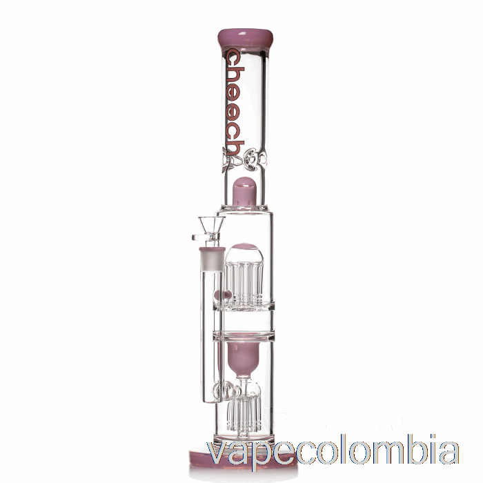 Vape Recargable Cheech Glass Doble árbol Big Rig Bong Rosa